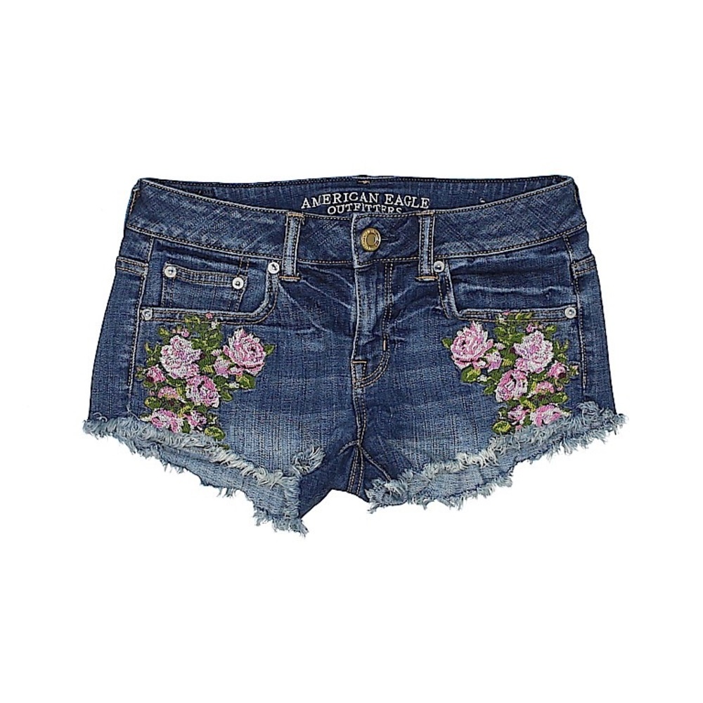american eagle stretch floral shorts